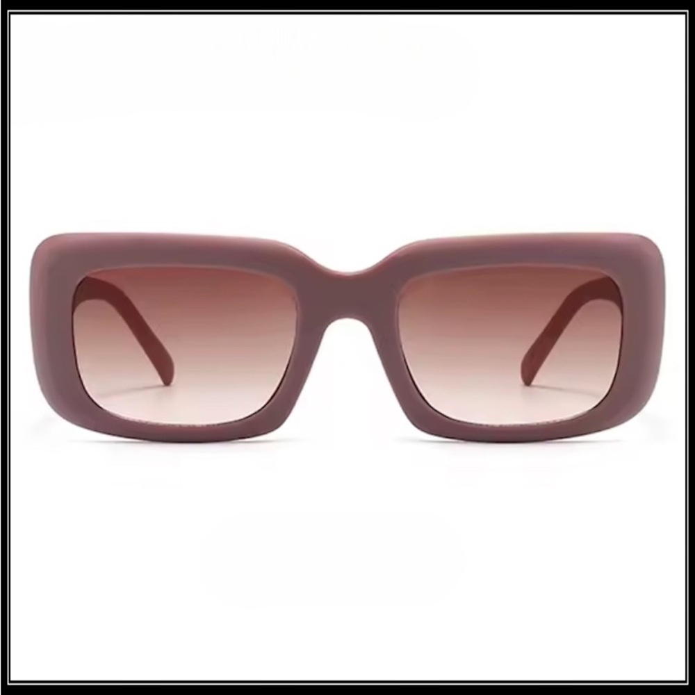 NEW BLUSH LAVENDAR SQUARE STATEMENT OVERSIZED SUNGLASSES - Picture 2 of 5